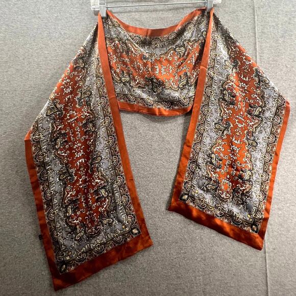 Silk Accessories - Silk Scarf Brown Multicolor